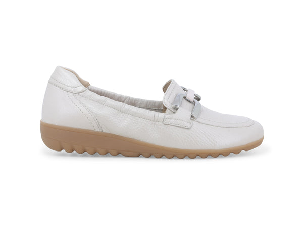 Melluso Mocassino Donna Comodo in Pelle Martellata con Morsetto Bianco K60109BK-244196